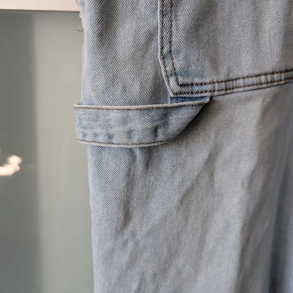 refuge Light Blue Distressed Denim Overalls - XL - Picture 9 of 11